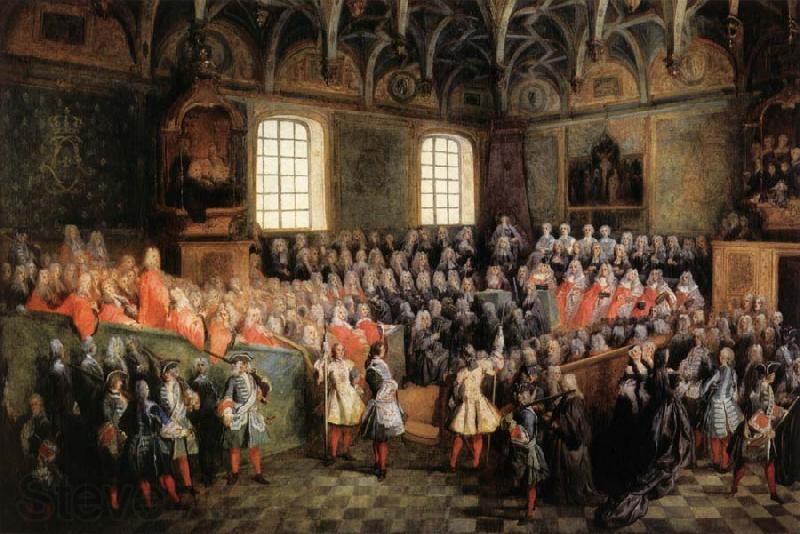 LANCRET, Nicolas Solemn Session of the Parliament for KingLouis XIV,February 22.1723 Spain oil painting art